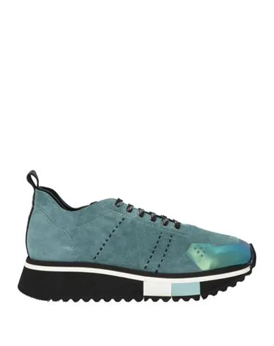 Fabi Woman Sneakers Emerald Green Size 9 Leather In Animal Print
