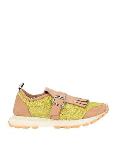 Fabi Woman Sneakers Green Size 9 Leather, Textile Fibers