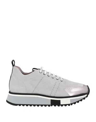 Fabi Woman Sneakers Light Grey Size 8.5 Leather In Animal Print