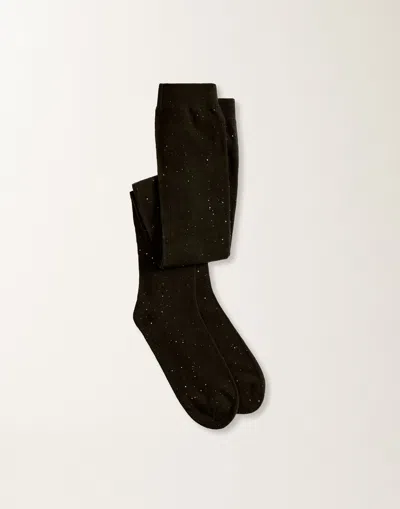 Fabiana Filippi Wool Socks With Sequins In Black