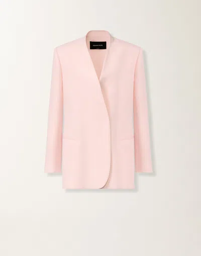 Fabiana Filippi Long Jacket In Fluid Linen And Viscose In Pink