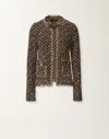 Fabiana Filippi Jacket In Tweed And Sequins In Brown