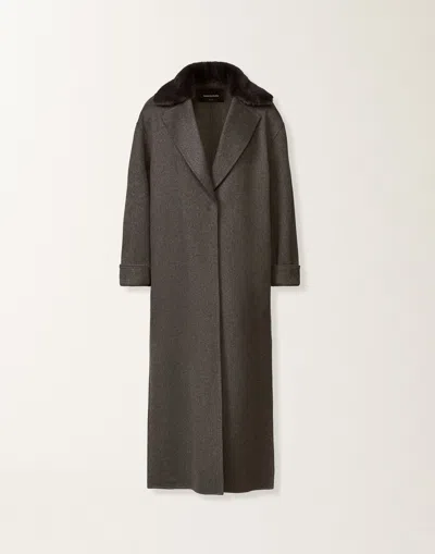 Fabiana Filippi Double-faced Cashmere Coat In Gray