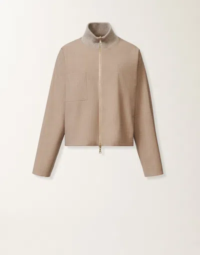 Fabiana Filippi Reversible Platinum Mohair Jacket In Lightweight Wool In Neutral