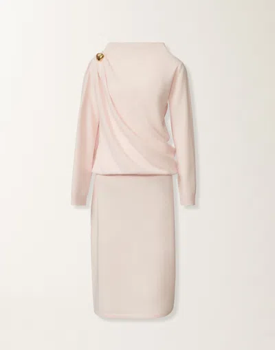 Fabiana Filippi Draped Button-detail Midi Dress In Pink