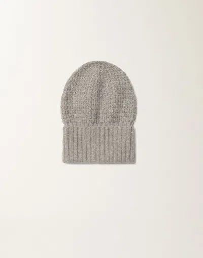 Fabiana Filippi Wool And Silk Hat With Sequins In Gray
