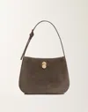 Fabiana Filippi Small Eclissi Hobo Bag In Suede In Gray