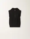 Fabiana Filippi Platinum Vest With Sequins In Black