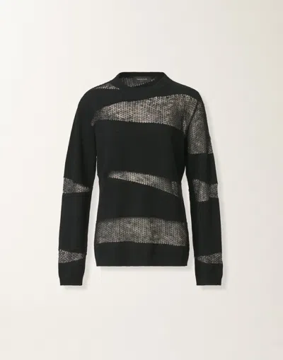 Fabiana Filippi Sweater In Platinum And Mohair In Black