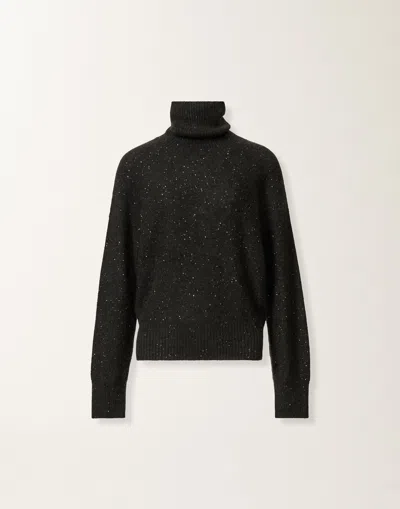 Fabiana Filippi Wool And Silk Sweater With Sequins In Black