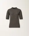 Fabiana Filippi Short-sleeve Crew-neck Sweater In Brown