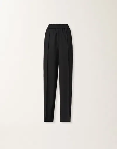 Fabiana Filippi Jogger Trousers In Bi-stretch Fresco Wool In Black