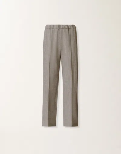 Fabiana Filippi Gubbio Trousers In Bi-stretch Fresco Wool In Gray