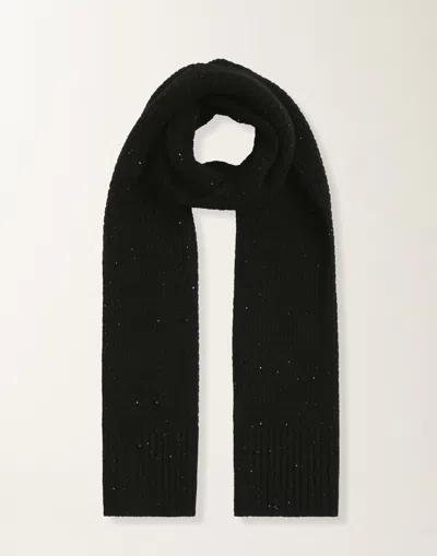 Fabiana Filippi Wool And Silk Scarf With Sequins In Black