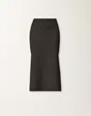 Fabiana Filippi Bi-stretch Fresco Wool Skirt In Gray
