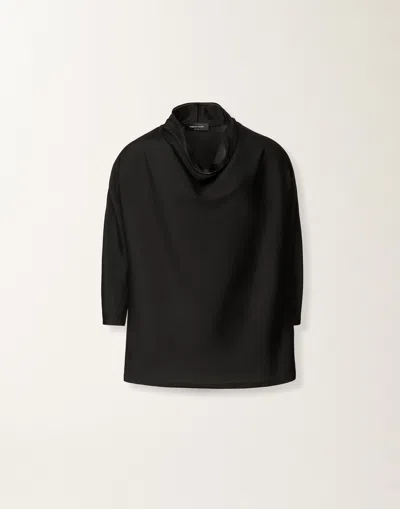 Fabiana Filippi Top In Enver Satin In Black