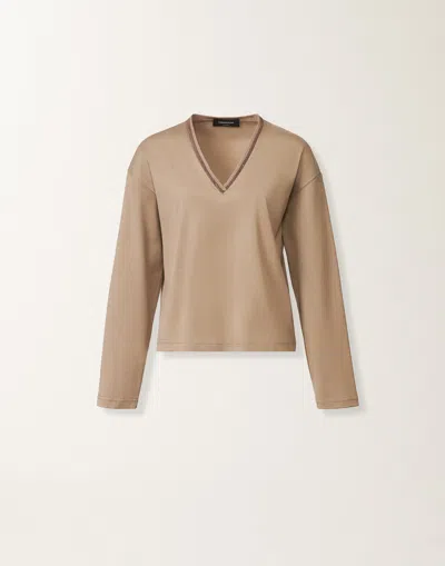 Fabiana Filippi Jersey Top In Brown