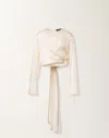 Fabiana Filippi Wrap-tie Silk Blouse In Multi