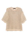 Fabiana Filippi Crew-neck Wool Sweater In Neutral