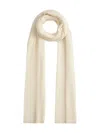 Fabiana Filippi Lightweight Long Length Ribbed Knit Scarf In White