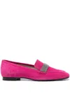 Fabiana Filippi 15mm Slip-on Suede Loafers In Rosa