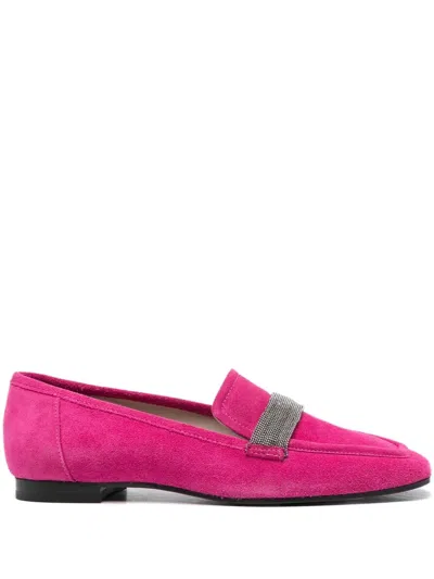 Fabiana Filippi 15mm Slip-on Suede Loafers In Rosa