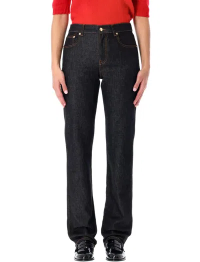 Fabiana Filippi Five Pocket Denim Trousers With Belt Loops In Black
