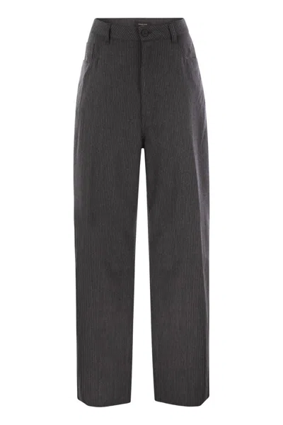 FABIANA FILIPPI FABIANA FILIPPI 5-POCKET VIRGIN WOOL PINSTRIPE TROUSERS
