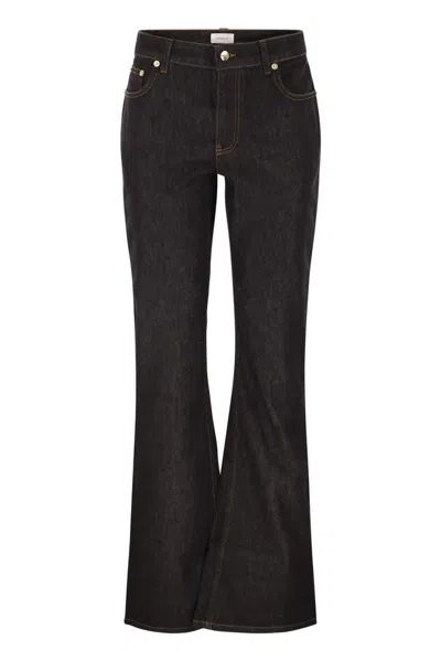 Fabiana Filippi 5-pocket Denim Trousers With Flare In Black