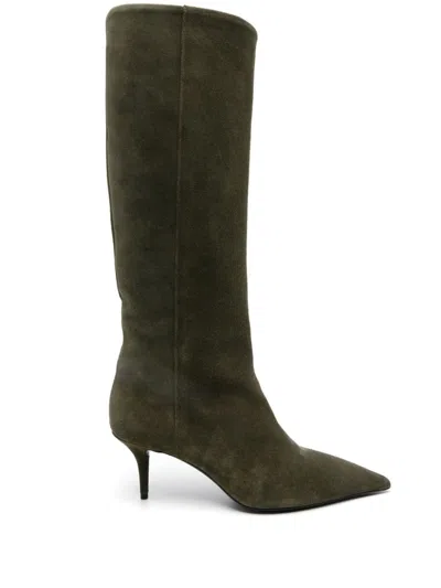 Fabiana Filippi 65mm Suede Boots In 绿色