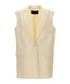 Fabiana Filippi Single-button Straight Wool-silk Vest In Nude