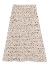 Fabiana Filippi A-line Beige Tweed Midi Skirt With High Waist And Straight Hem In Neutral