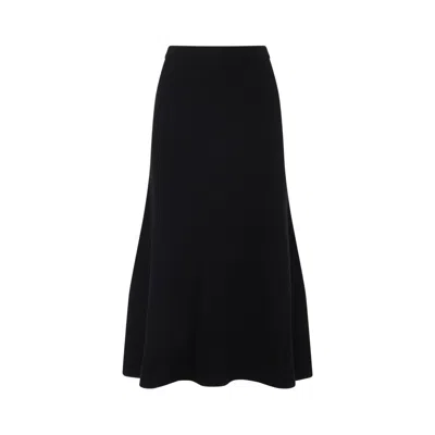 Fabiana Filippi Flared High-waisted Wool Silk Cashmere Skirt In Black