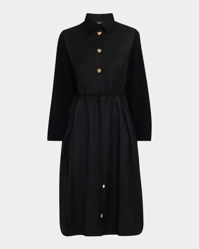 Fabiana Filippi A-line Mixed Media Midi Dress In Black