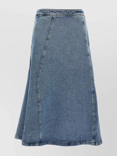 FABIANA FILIPPI A-LINE SILHOUETTE DENIM SKIRT WITH SEAM DETAILING