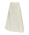 Fabiana Filippi Viscose Linen Flared Skirt In Neutral