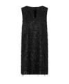 Fabiana Filippi Metallic-threading Fringed Sleeveless Dress In Black