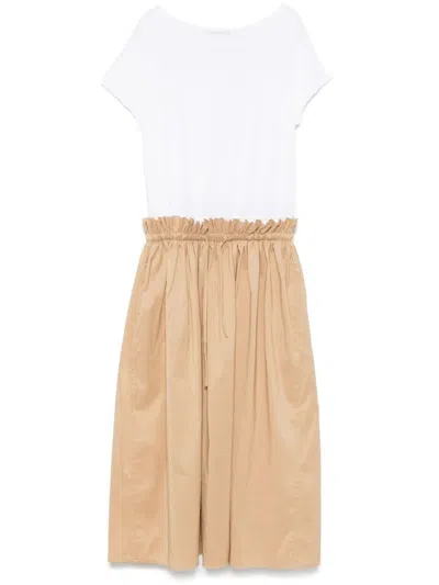 FABIANA FILIPPI MIDI DRESS,ABD275F626.L374 VR1 OPTICAL WHITE SAND