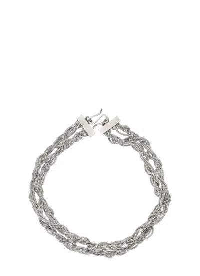 Fabiana Filippi Diamond Wire Crochet Necklace In Multicolor
