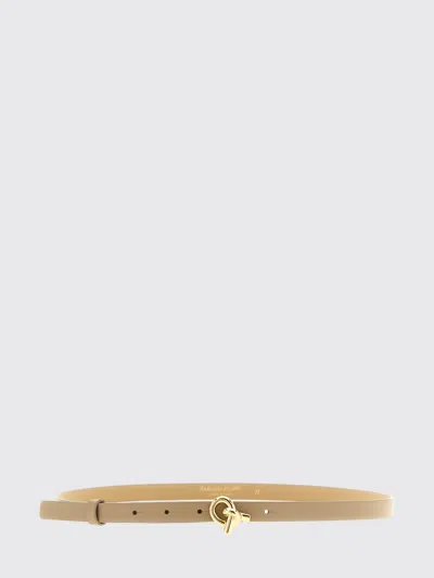 Fabiana Filippi Adjustable Calfskin Leather Belt With Knot Charm In Brown