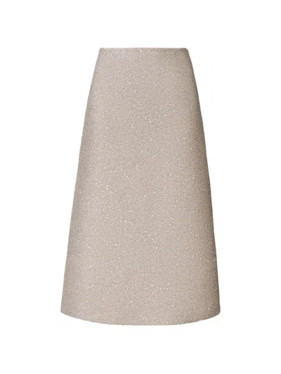 Fabiana Filippi A-line Midi Skirt In Neutral