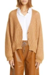 Fabiana Filippi Alpaca & Cotton Cardigan In Brown
