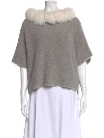 Pre-owned Fabiana Filippi Alpaca Mock Neck Sweater In Gray