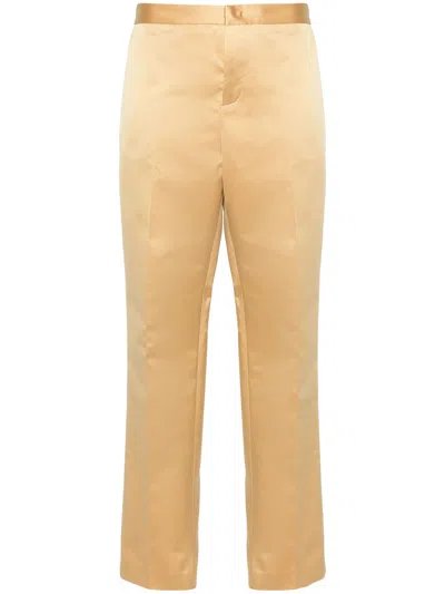 Fabiana Filippi Straight-leg Satin Trousers In Orange