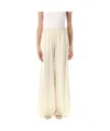 Fabiana Filippi Elastic Waistband Lightweight Wide Leg Trousers In Nude