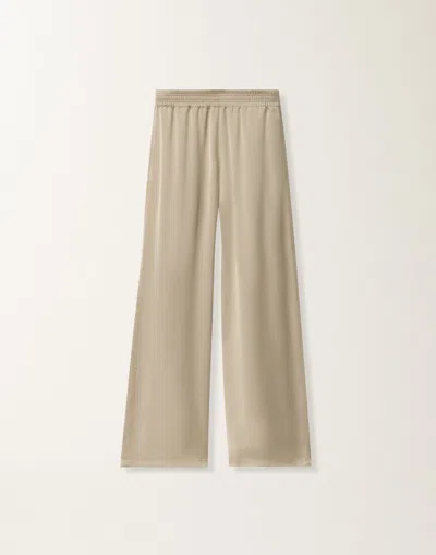 Fabiana Filippi Amelia Viscose Satin Trousers In Clay