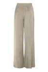 Fabiana Filippi Trousers Wide Leg Elastic Waistband In Grey