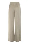 Fabiana Filippi Trousers Wide Leg Elastic Waistband In Grey