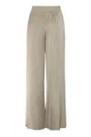Fabiana Filippi Trousers Wide Leg Elastic Waistband In Grey
