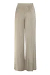Fabiana Filippi Trousers Wide Leg Elastic Waistband In Grey